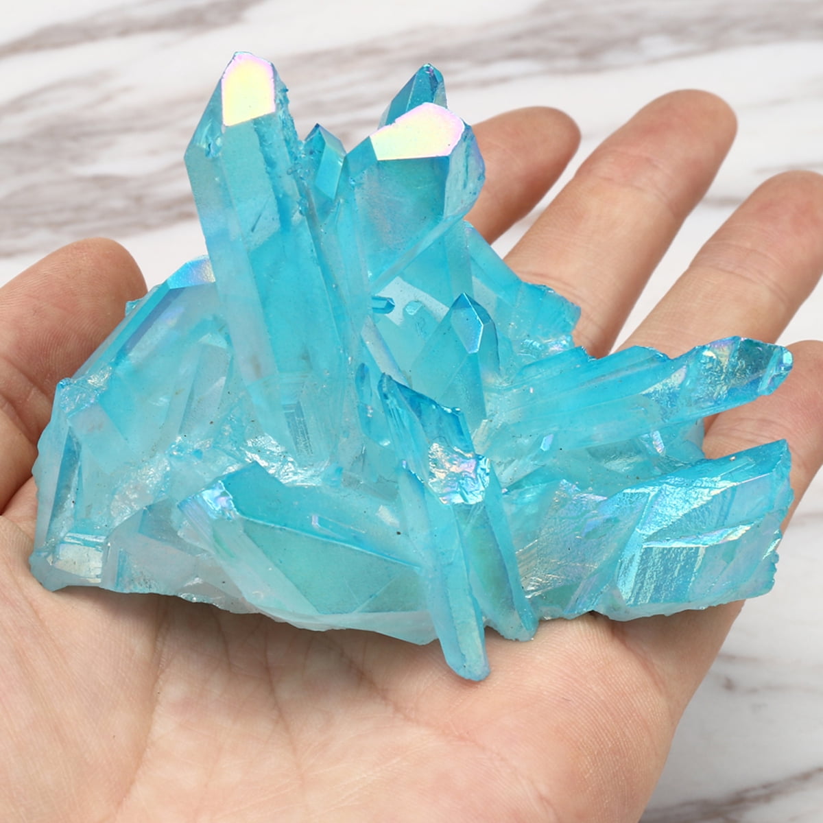 Details about   Natural Blue Purple Crystal Quartz Citrine Cluster Mineral Specimen Healing